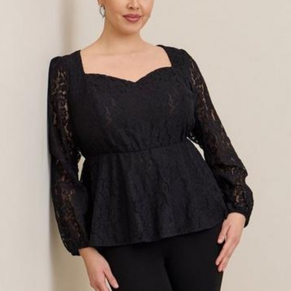 NWT Torrid Peplum Gothic Dressy Lace Sweetheart Top 1XL - Picture 1 of 7